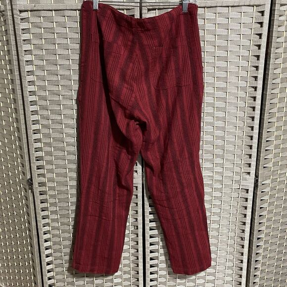 Sundance Shobu Striped Cotton Pants Women’s Small Red Black Drawstring Lined - Picture 5 of 12